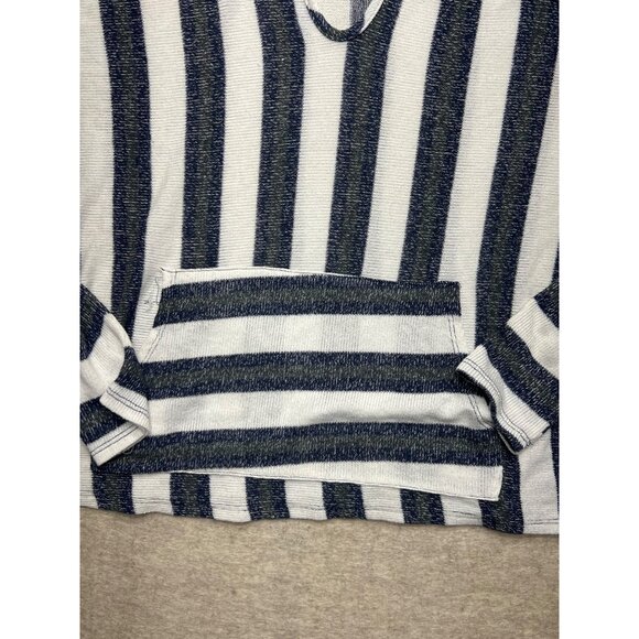 Paper Crane Striped Lightweight Long Sleeve Hoodie Small Coastal Beach Casual - Picture 2 of 8